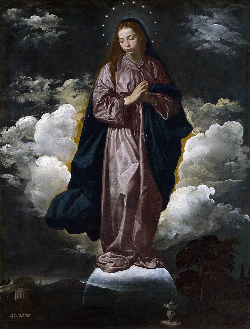 Full title: The Immaculate Conception.Artist: Diego Velazquez.Date made: 1618-19.Source: http://www.nationalgalleryimages.co.uk/.Contact: picture.library@nationalgallery.co.uk..Copyright © The National Gallery, London